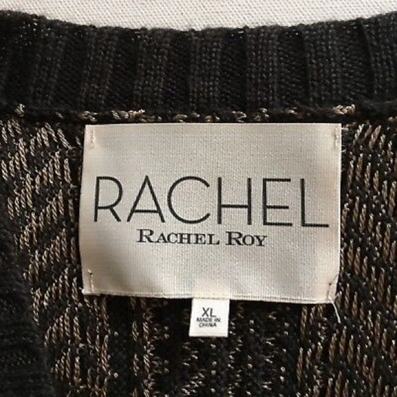 Rachel Roy Cardigan Retro Knit Sweater Sz XL - Picture 2 of 3